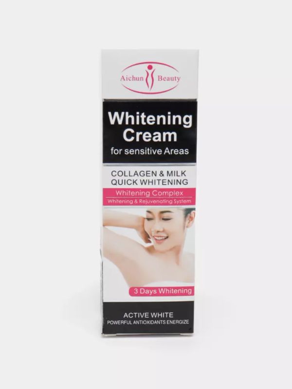 Oqartiruvchi krem nozik joylarni uchun Aichun Beauty, kollagen va sut bilan, 100 ml
