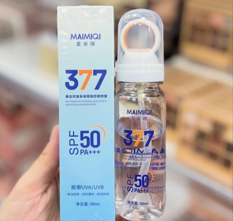 MAIMIQI 377 yuz uchun quyoshdan himoya qiluvchi spreyi